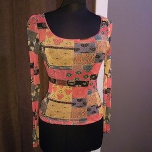 Vivienne Tam mesh scoop neck top